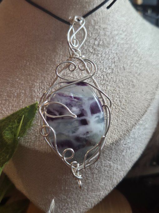 Pendentif  Fluorite legendaire argent 