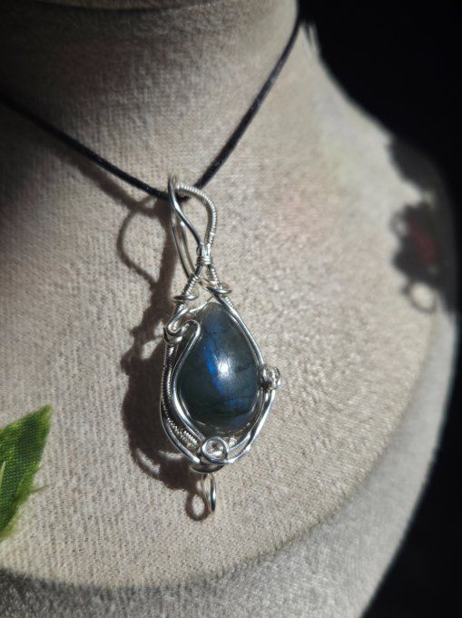 Pendentif labradorite Bleu 