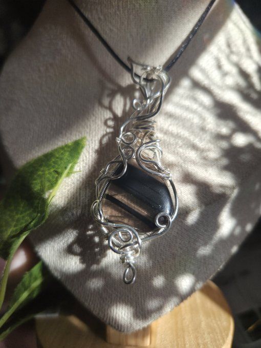Pendentif Obsidienne Midnight Lace – Clairvoyance & Protection   