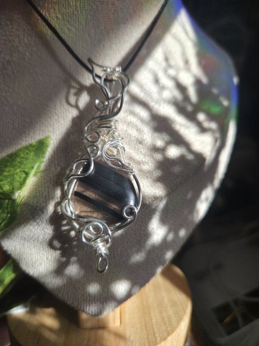 Pendentif Obsidienne Midnight Lace – Clairvoyance & Protection   