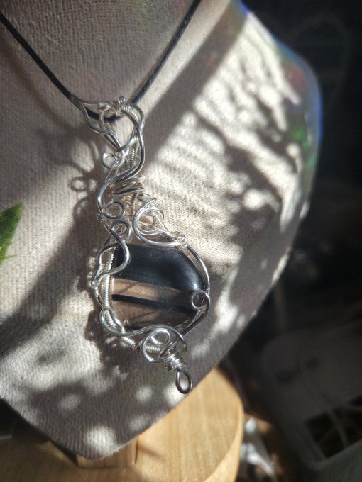 Pendentif Obsidienne Midnight Lace – Clairvoyance & Protection   