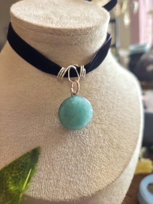 Amulette  argent Amazonite arbre de vie- verité & Sérénité 