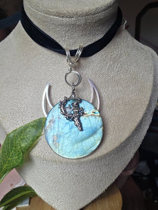 Pendentif labradorite -Corne de brume 