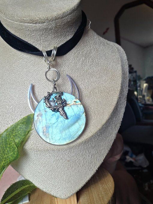 Pendentif labradorite -Corne de brume 