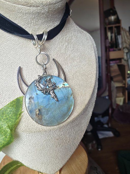 Pendentif labradorite -Corne de brume 