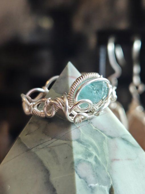 Bague Aigue marine Brut 