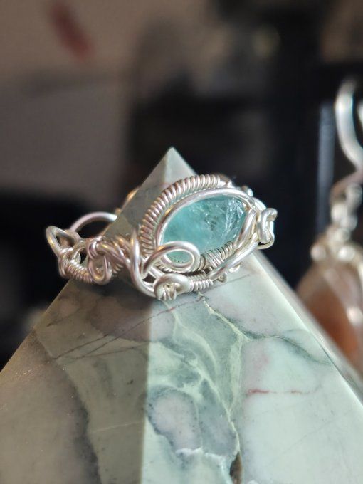 Bague Aigue marine Brut 