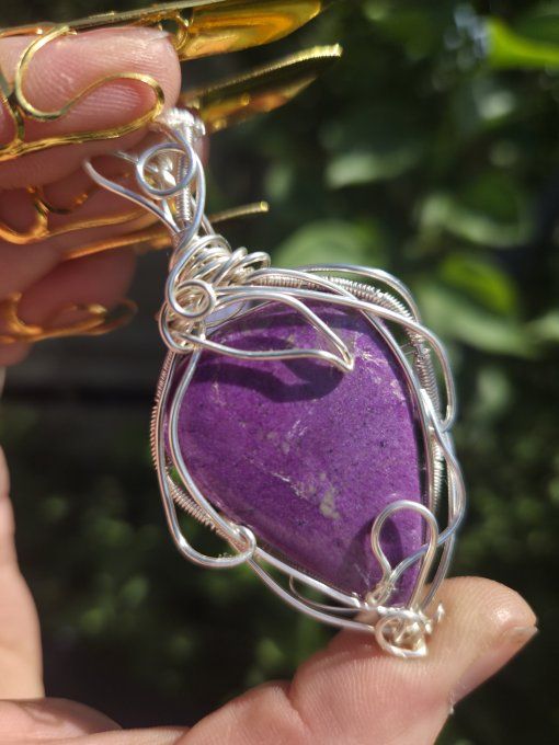 Pendentif stichtite argent : Compassion liberation