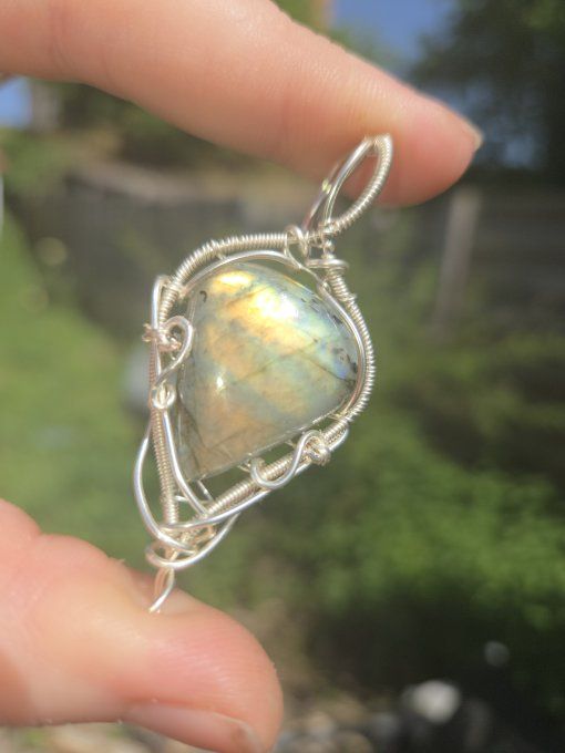 Pendentif argent  Labradorite ✨ jacynthe