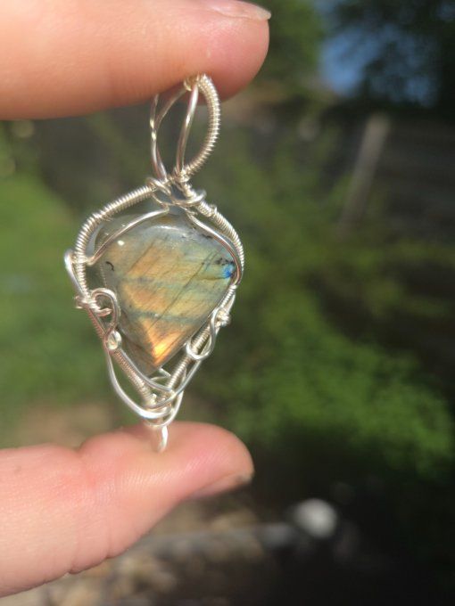 Pendentif argent  Labradorite ✨ jacynthe