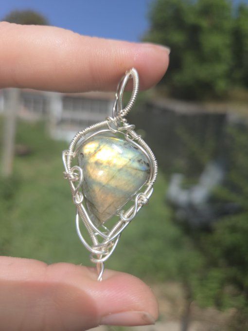 Pendentif argent  Labradorite ✨ jacynthe