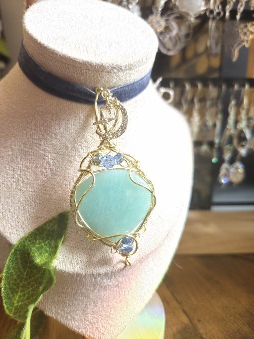 Amulette Or En Amazonite – Vérité Et Sérénité  