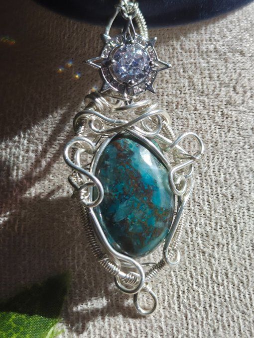 Pendentif Chrysocolle - argent 