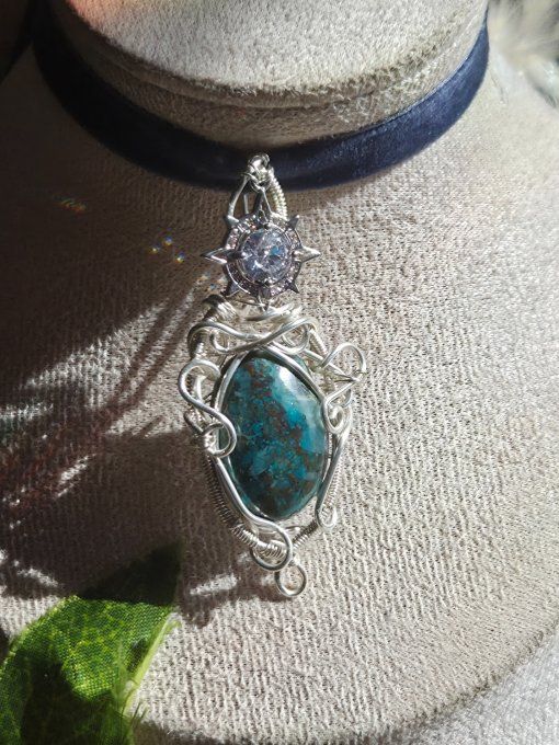 Pendentif Chrysocolle - argent 