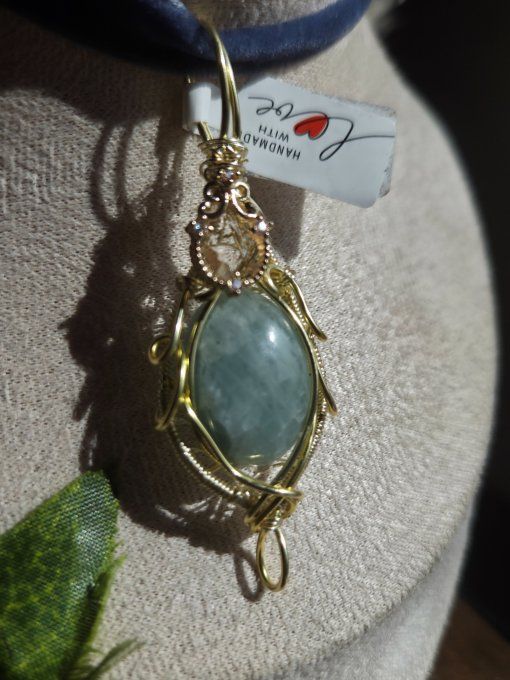 Pendentif aigue marine 