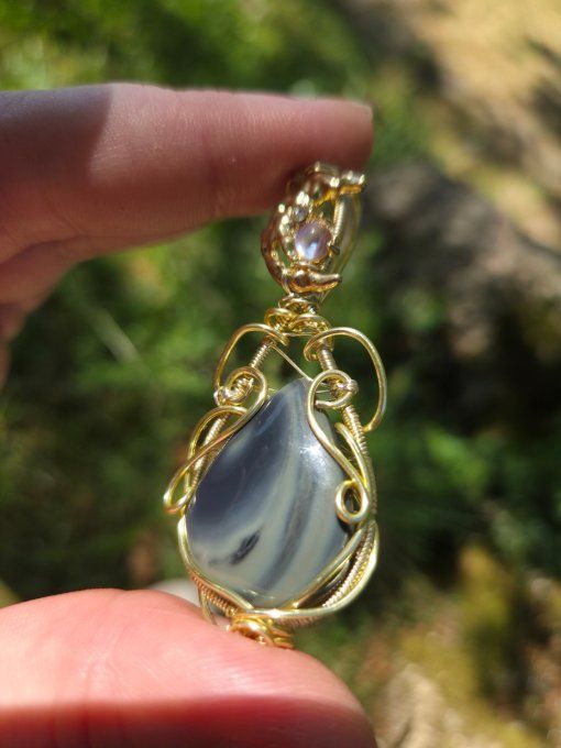Pendentif Obsidienne Spider Or – Libération & Protection  