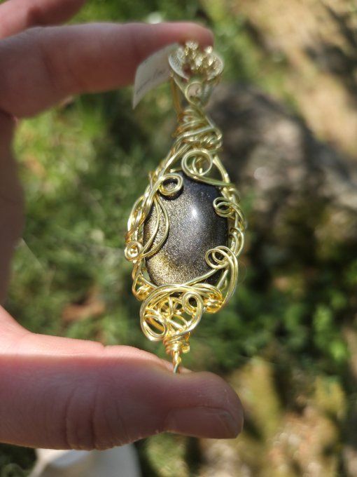  Obsidienne Dorée ou Sheen ✨miroir de protection 