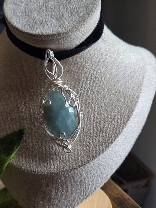 Amulette aigue marine✨ - facette argent - Sérénité