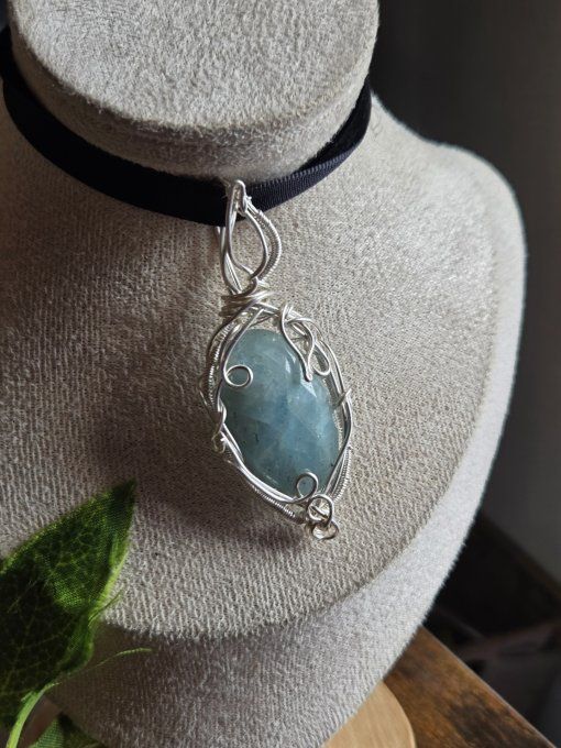 Amulette aigue marine✨ - facette argent - Sérénité