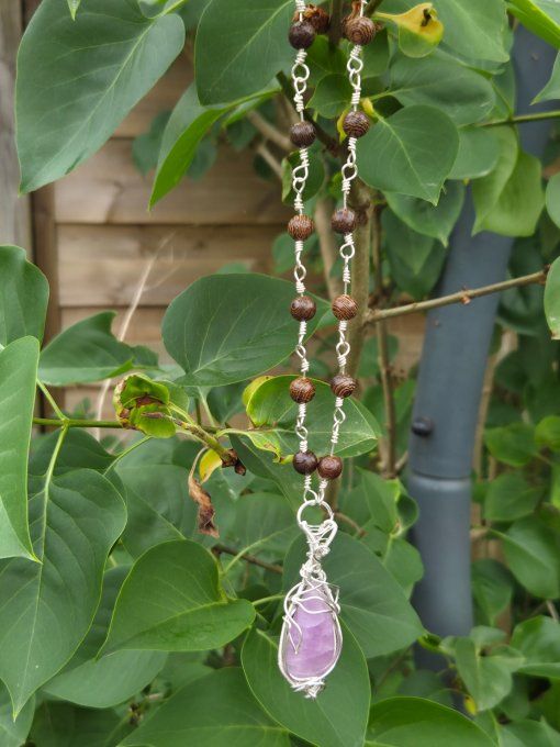 Collier perles bois de santal 