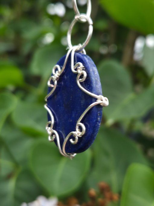 Amulette Argent Lapis-Lazuli Naturel - Sagesse et Clarté Mentale