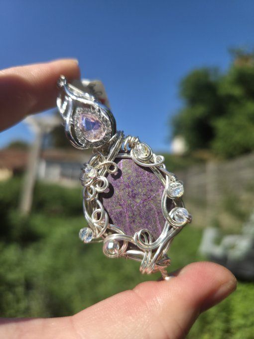 Collier stichtite serpentine : Compassion & Protection 