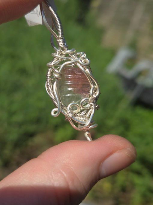 Amulette Tourmaline melon d'eau- protection et sérénité 
