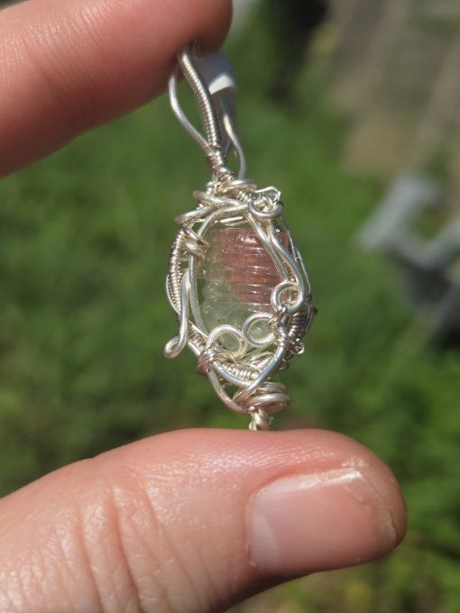 Amulette Tourmaline melon d'eau- protection et sérénité 
