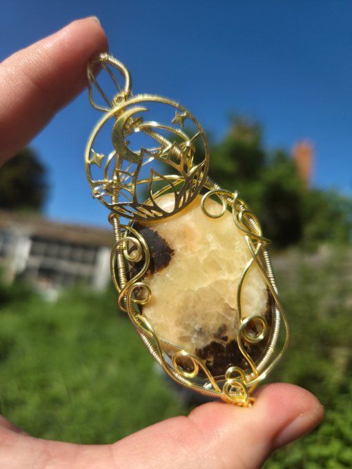 Amulette Septaria jaune -Tempérance et soulagement