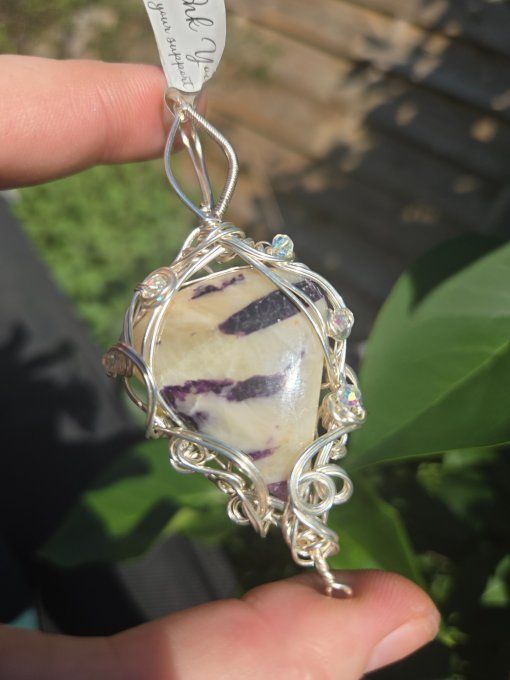 Pendentif✨Calcite Fluorite violette
