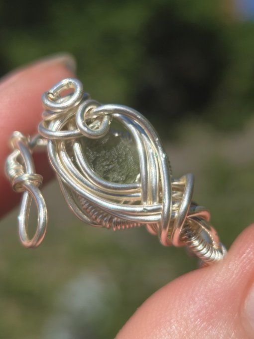  Bague ajustable Moldavite  - ✨Pierre des Étoiles