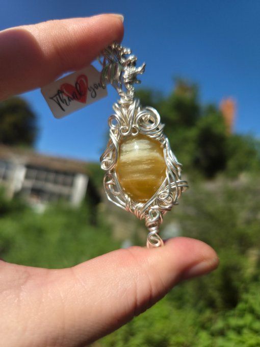 Pendentif Opale Jaune – Pierre De Révélation Et D’Équilibre  