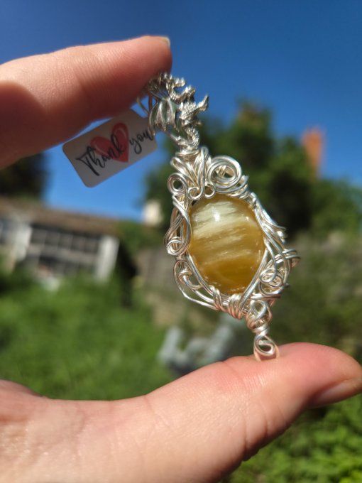 Pendentif Opale Jaune – Pierre De Révélation Et D’Équilibre  
