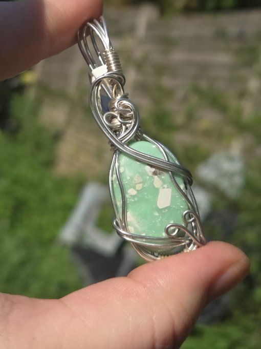  Pendentif En Variscite – Confiance, Abondance & Soin-argent