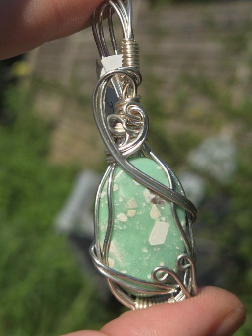  Pendentif En Variscite – Confiance, Abondance & Soin-argent