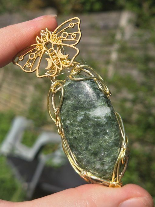 Pendentif Fuschite :Muscovite Verte 