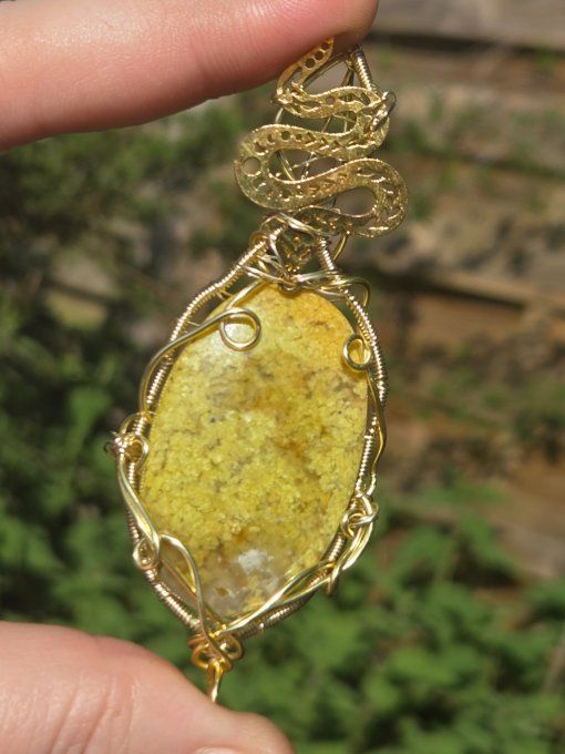 Amulette Or -Opale verte - Prospérité et jeunesse 