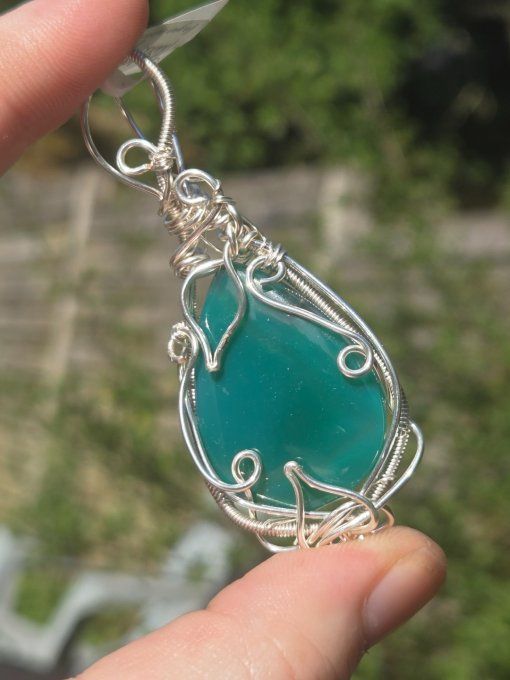 Pendentif Onyx verte ✨ - epines et ronce