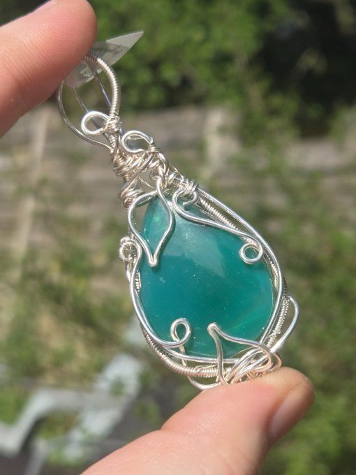 Pendentif Onyx verte ✨ - epines et ronce