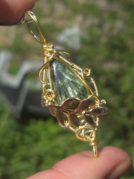 Pendentif Seraphinite - bijou or -Purification Et De Renouveau,