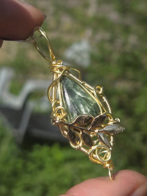Pendentif Seraphinite - bijou or -Purification Et De Renouveau,