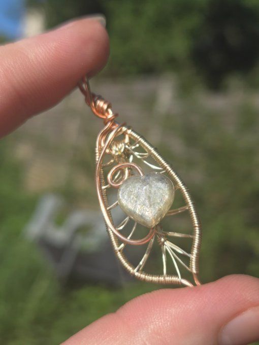 Amulette mica -Lepidolite dorée