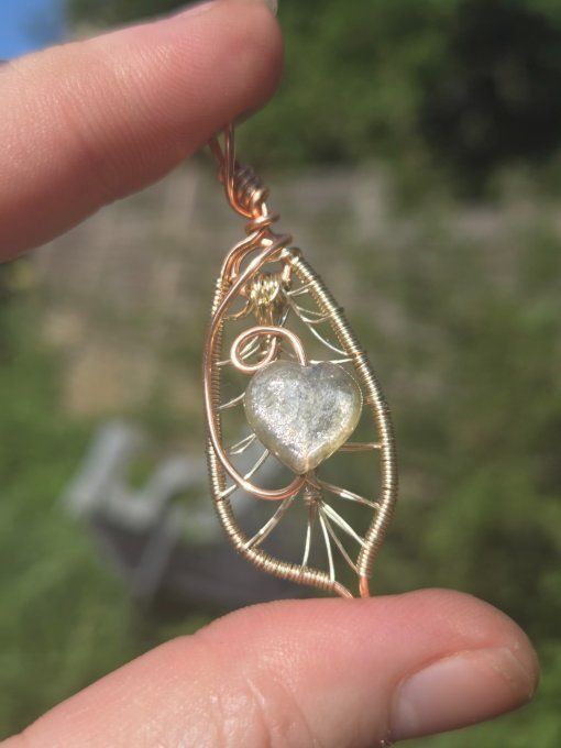 Amulette mica -Lepidolite dorée