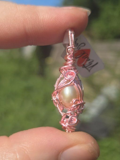  Pendentif Perle de nacre naturelle.✨Sérénité, Protection & Harmonie