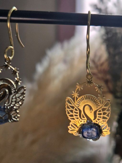 Boucle d’oreille cyanite Bleu 