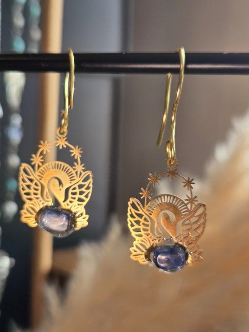 Boucle d’oreille cyanite Bleu 