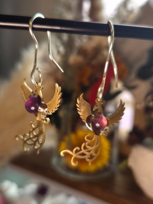  Boucles d’oreille Améthyste -serenité et Apaisement 