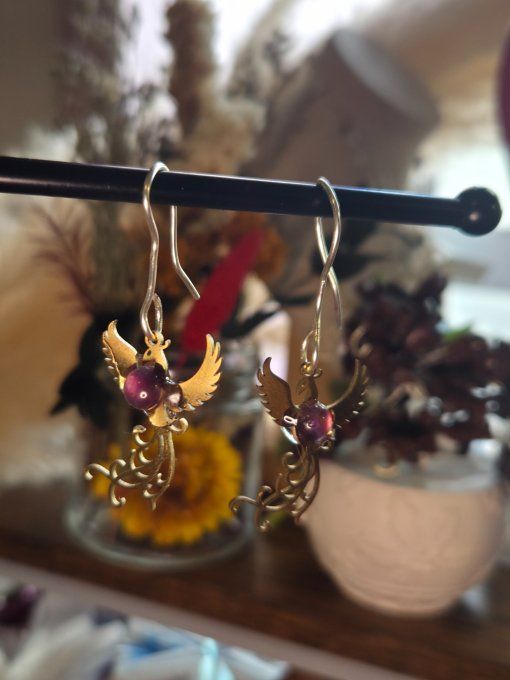 Boucles d’oreille Améthyste -serenité et Apaisement 