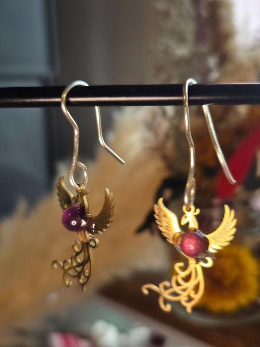  Boucles d’oreille Améthyste -serenité et Apaisement 
