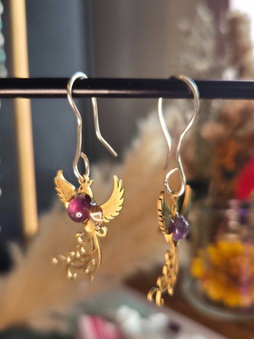  Boucles d’oreille Améthyste -serenité et Apaisement 